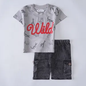 Boys Half Sleeves 2 Piece Suit (Wild)