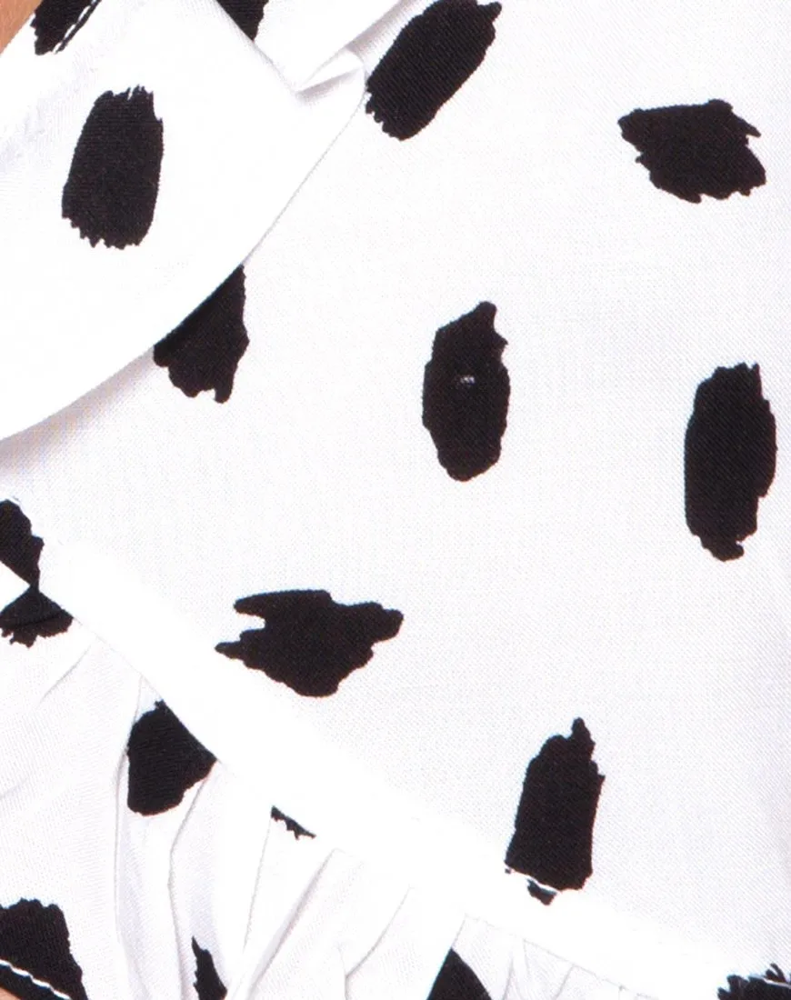 Chisa Top in Diana Dot White