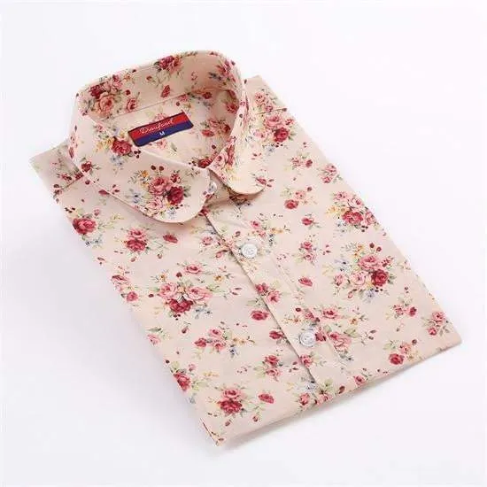 Dioufond Women Vintage Floral Blouses
