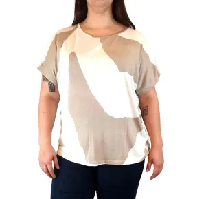 Elk white and brown print tee shirt size 16