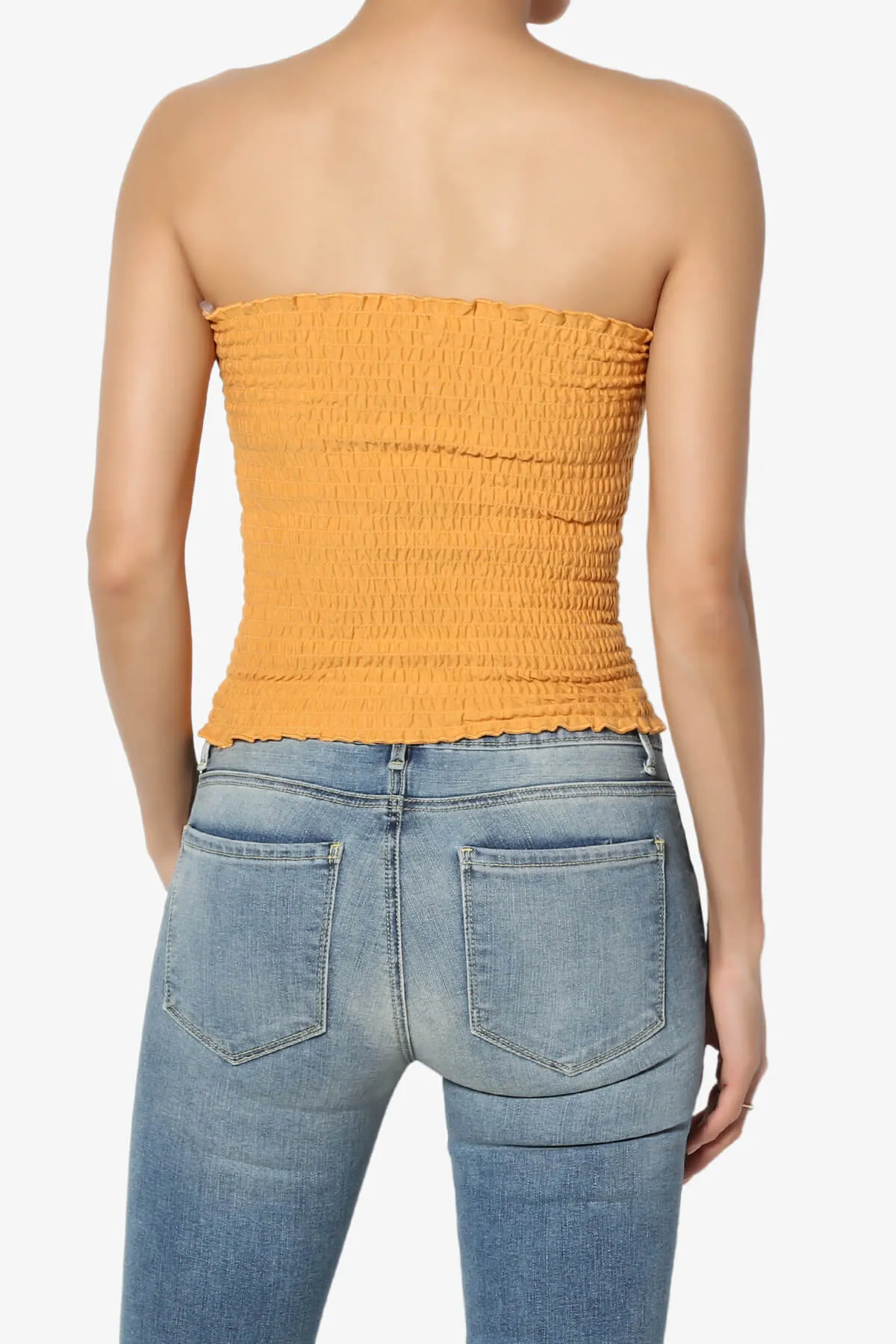 Faleece Smocked Crop Tube Top