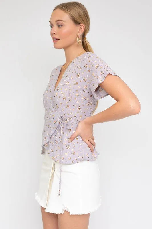 Floral Wrap Top