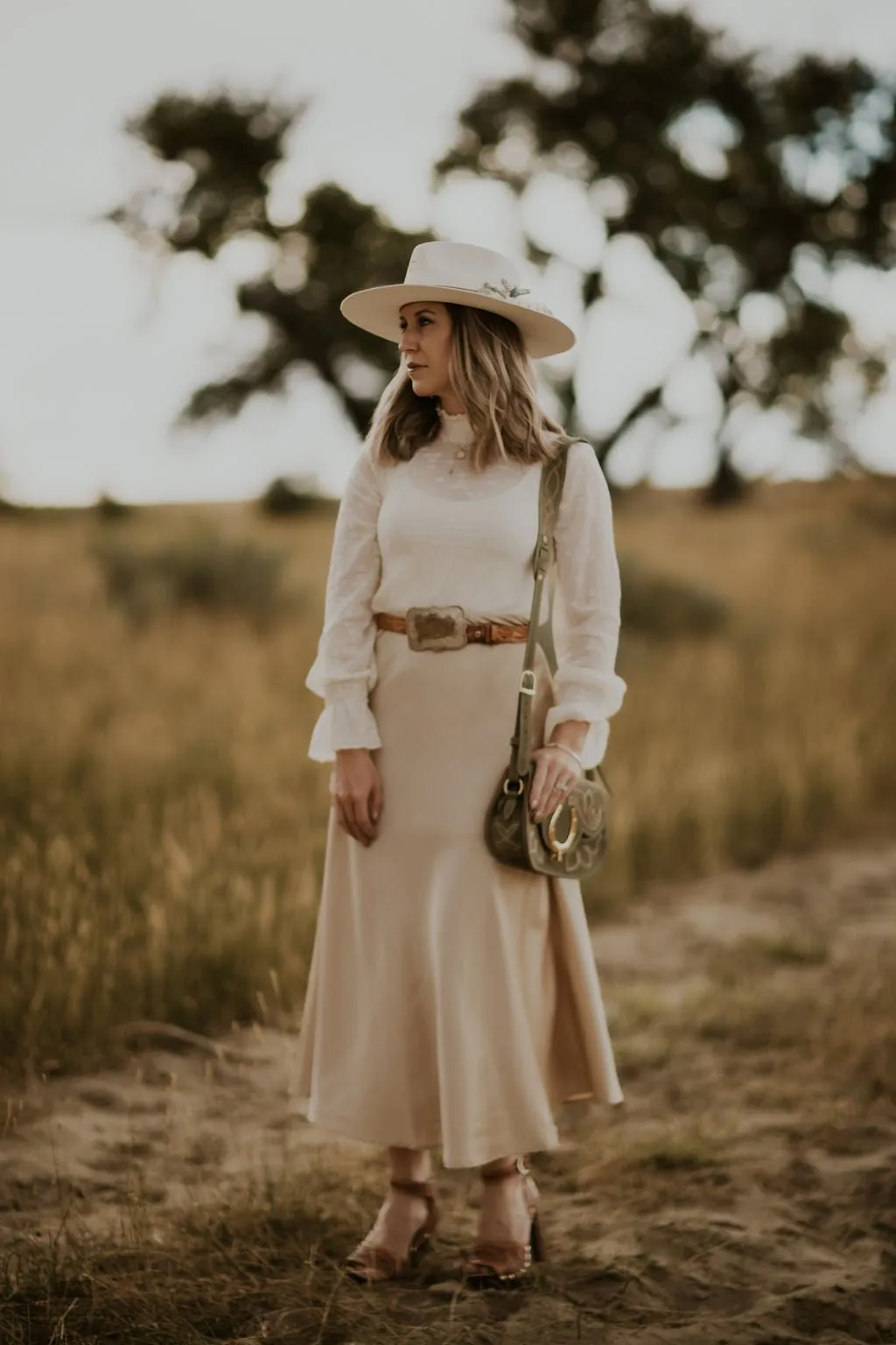 Gold Satin Maxi Skirt
