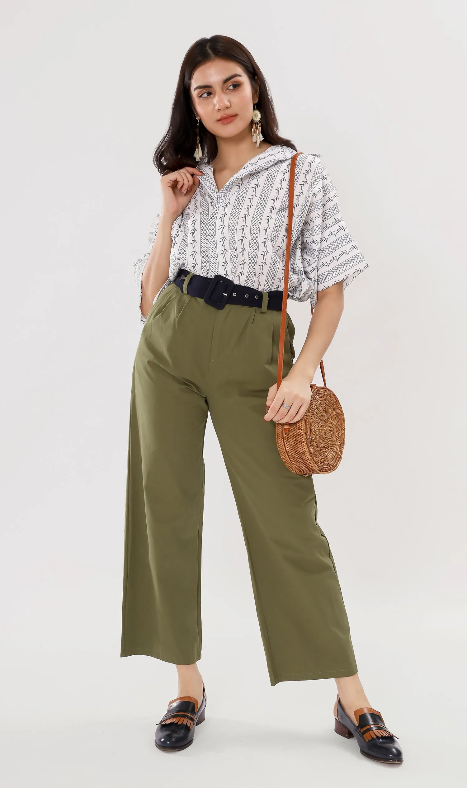 GRACEN Oversized Collared Top (Navy)
