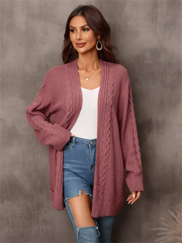 Loose Solid Color Irregular Knitted Sweater Coat