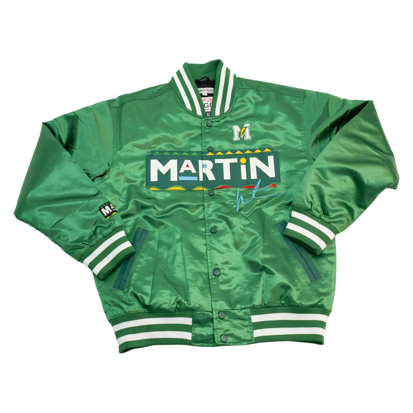 MARTIN WARM UP YOUTH SATIN JACKET (GREEN)