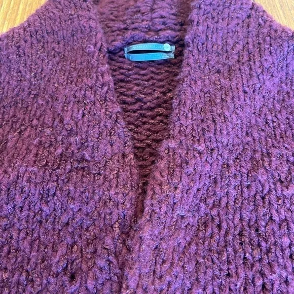 NWT Anthropologie Raspberry Open Front Chunky Knit Cropped Cardigan / small