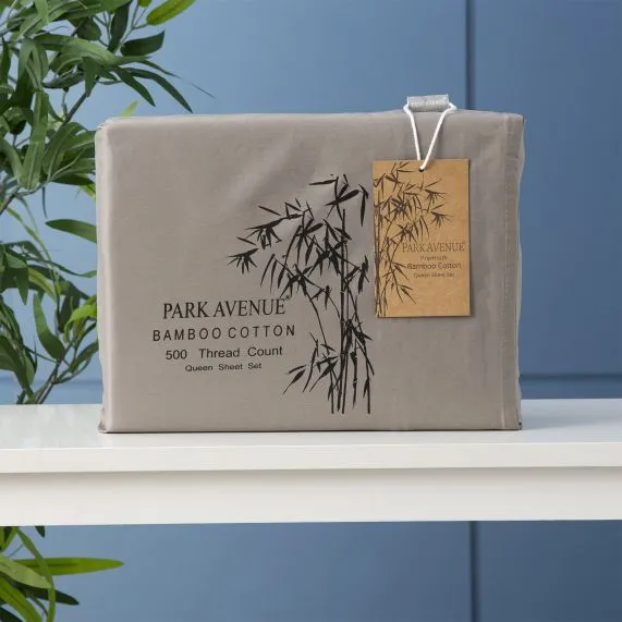 Park Avenue 500 Thread Count Natural Bamboo Cotton Sheet Sets  - 8 Colours