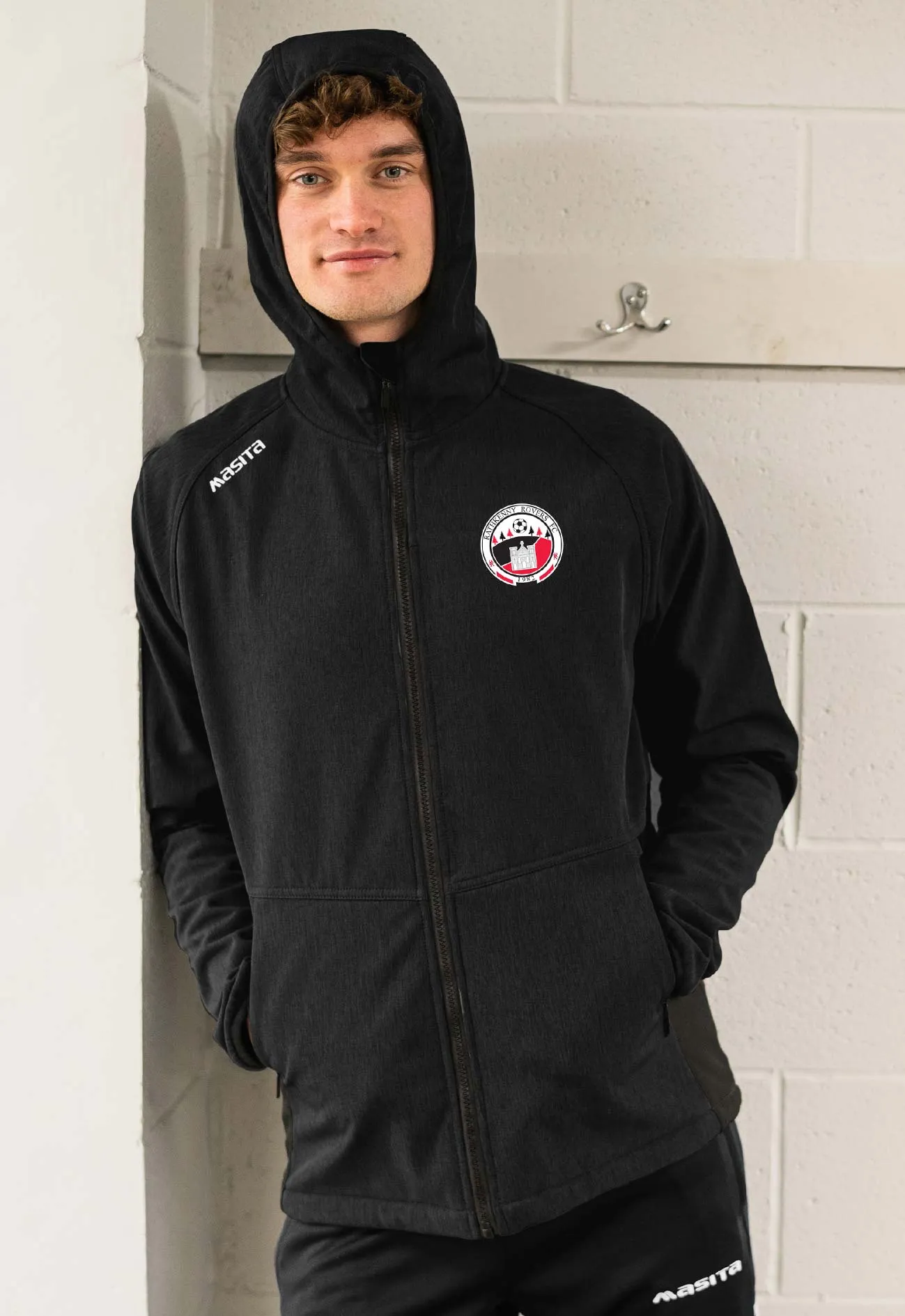 Rathkenny Rovers FC Black Tara Style Softshell Hoodie Jacket Adult