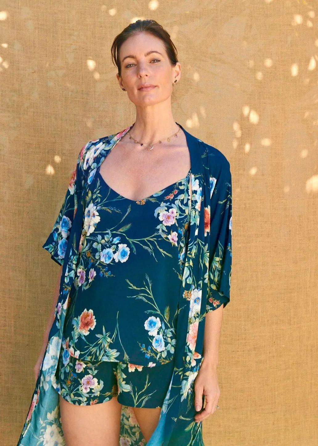 Rosie Tank in Navy French Floral