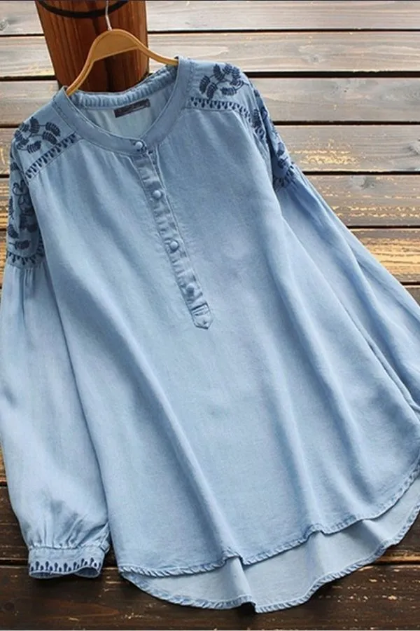 Solid Color Casual Blouse