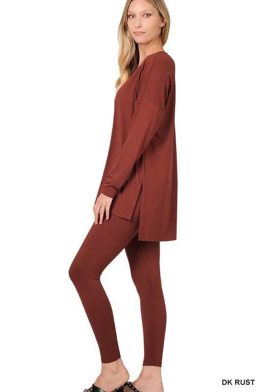 ZENANA Brushed DTY Microfiber Loungewear Set